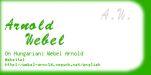 arnold webel business card